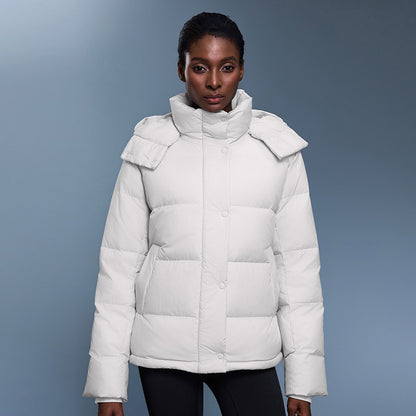 Drawcord-Hood Windproof Down Parka