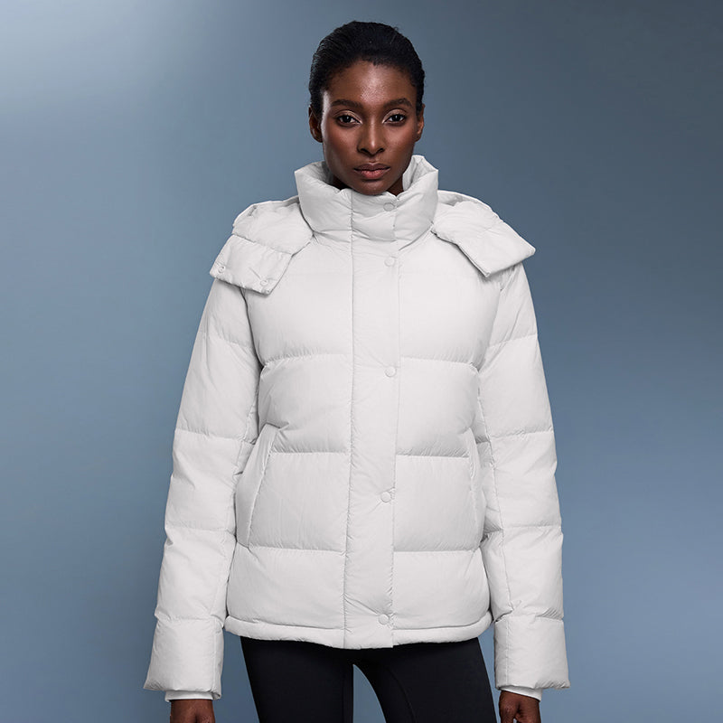 Drawcord-Hood Windproof Down Parka