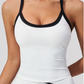 Wholesale Women's Colorblock Racerback Sports Bra Top – Padded Moisture-Wicking Fitness Yoga Gym Top