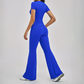 Wholesale Round Neck Short Sleeve Tank Top+High Waist pants 2-piece Set