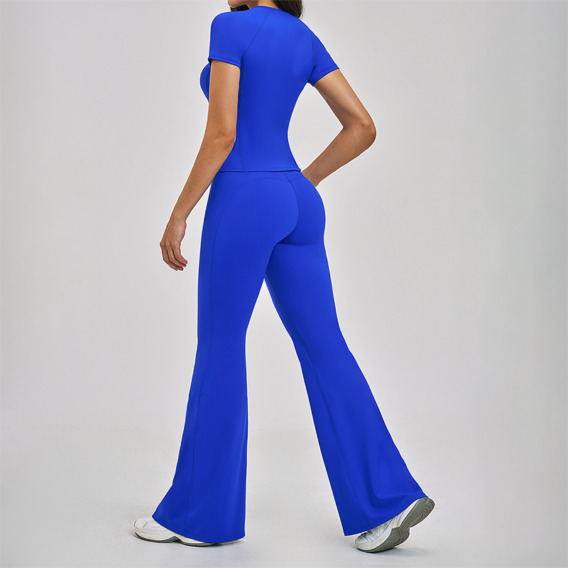 Wholesale Round Neck Short Sleeve Tank Top+High Waist pants 2-piece Set