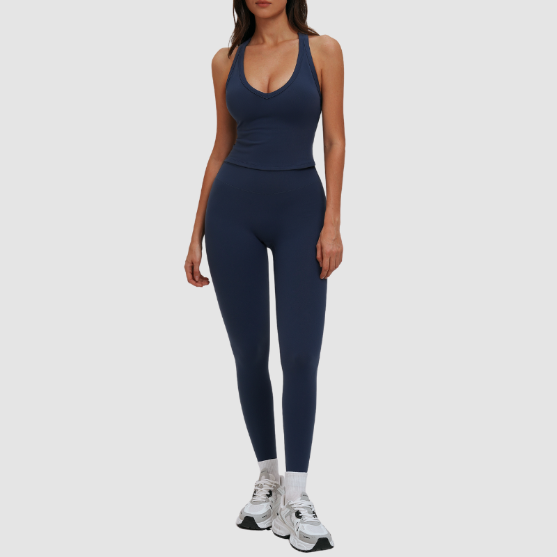 Wholesale solid color slimming training yoga set