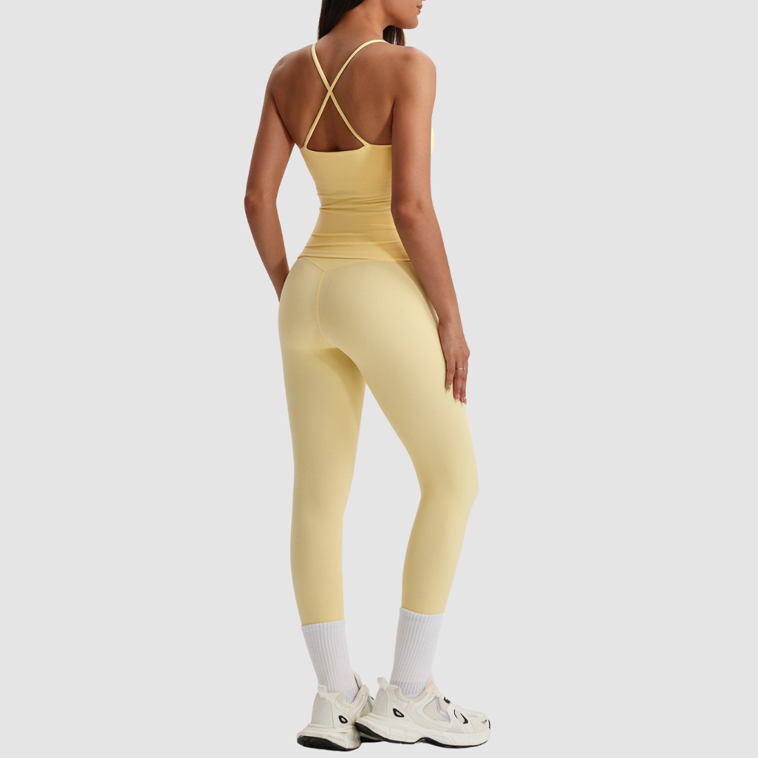 Women's Activewear Padded Sleeveless Top & Straight-Leg Pants Yoga Set