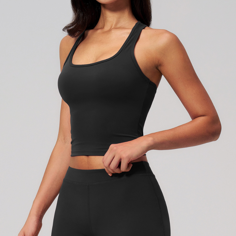 Wholesale Women's Colorblock Racerback Sports Bra Tank Top – Padded Yoga Gym Fitness Top