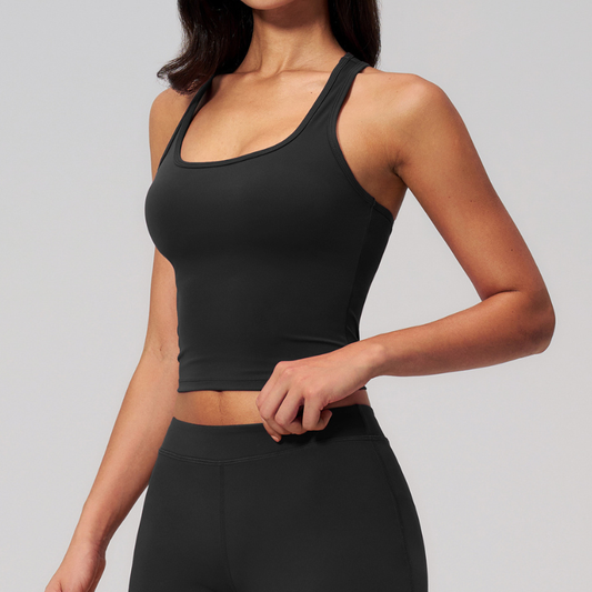 Wholesale Women's Colorblock Racerback Sports Bra Tank Top – Padded Yoga Gym Fitness Top