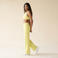 Wholesale Women's Brushed Fabric Sports Bra and Wide-Leg Pants Set