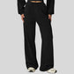 High-waisted wide-leg casual straight-leg pants