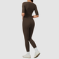 Wholesale Women’s Mid-Sleeve Top & High-Waist Leggings Yoga Set
