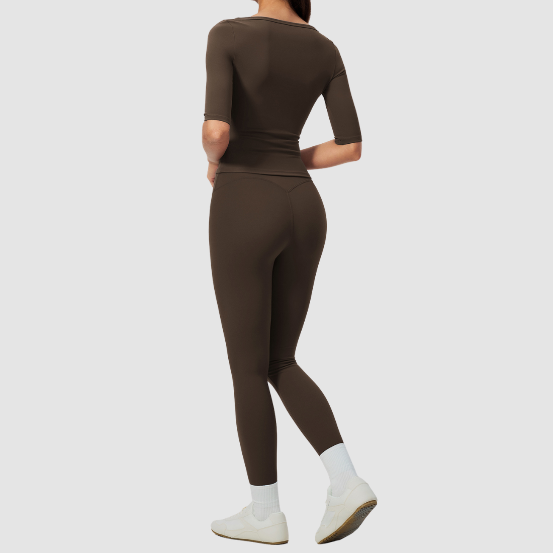 Wholesale Women’s Mid-Sleeve Top & High-Waist Leggings Yoga Set