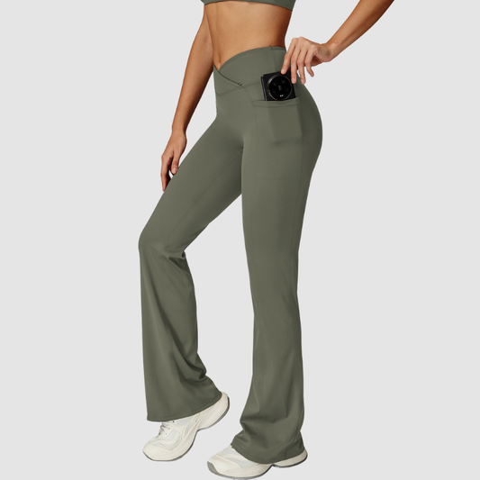Wholesale women's solid color flared pants | Wonderxfans bulk activewear
