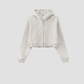 Wholesale Women’s Fleece-Lined Zip Hoodie – Cropped Relaxed Winter Jacket