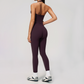 Wholesale Women's Cream-Feel Fleece Deep-V Halter Neck Tank Top & Leggings Set