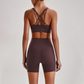 Wholesale Women's Quick-Dry Naked Feel Vest+Fitted Biker Shorts Yoga Set