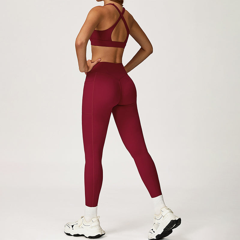 SPORTS BRA + HIGH WAIST LEGGINGS 2-PIECE SET