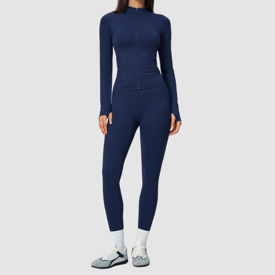 Wholesale Women's Stand-Collar Cardigan & High-Waist Leggings Yoga Set