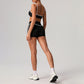 Quick-Drying Built-In Pads Bra + High-Waisted Shorts 2-Piece Set