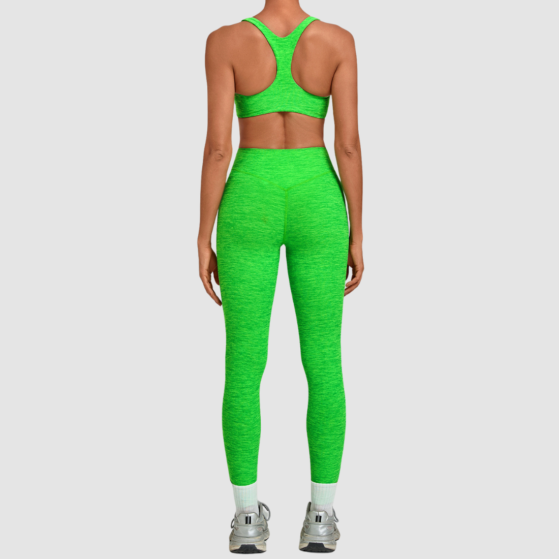 [Wholesale Women’s Ruched Sports Bra & High-Waist Leggings Yoga Set – 9291+1567]