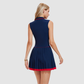 Wholesale Women's Color-Block POLO Collar Sleeveless Pleated Tennis Dress – Anti-Exposure Sports Dress