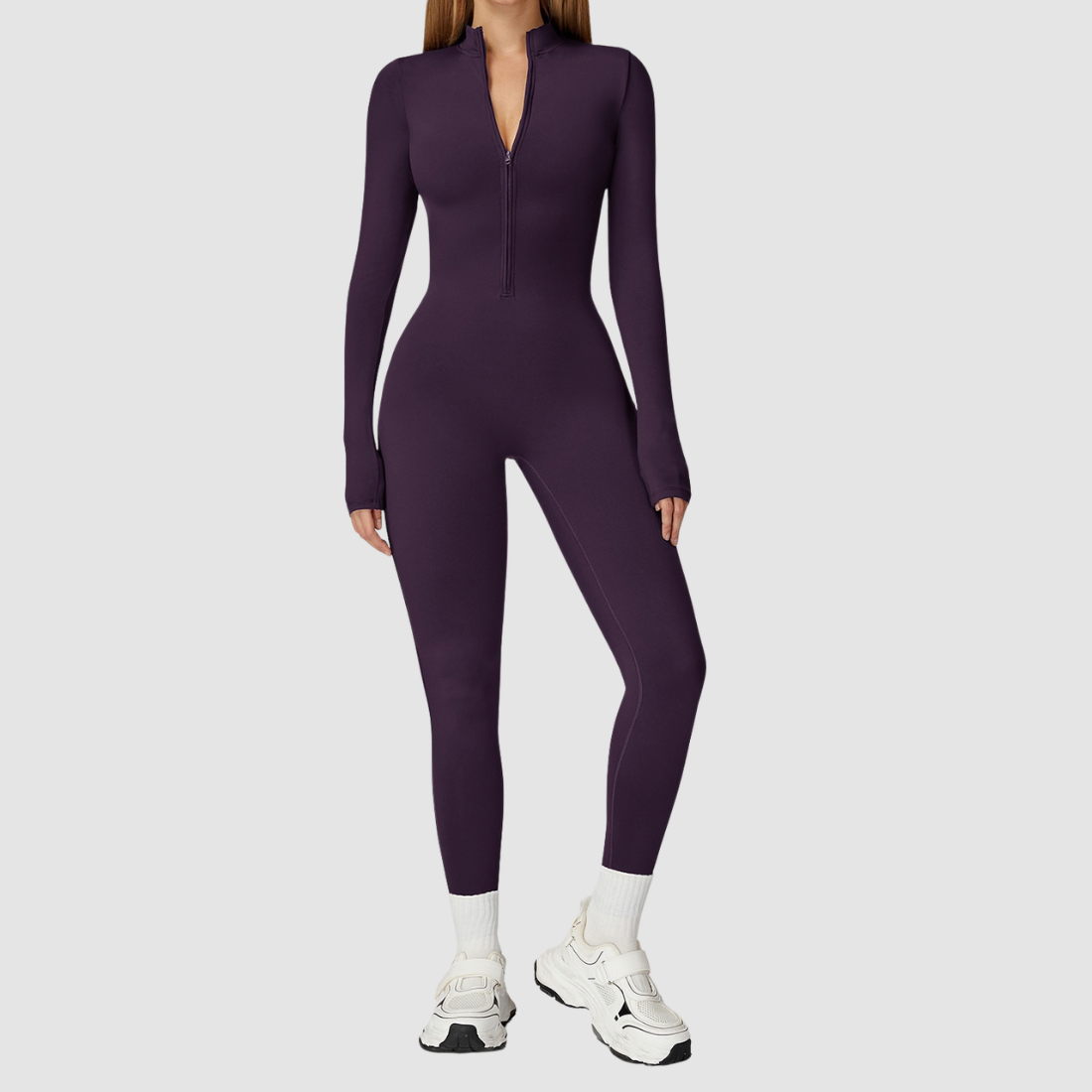 Wholesale Women's Fleece-Lined Yoga Overalls Sport Bodysuit