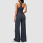 Wholesale Seam-Detail Cropped Vest & Hip-Lifting Wide-Leg Pants Set