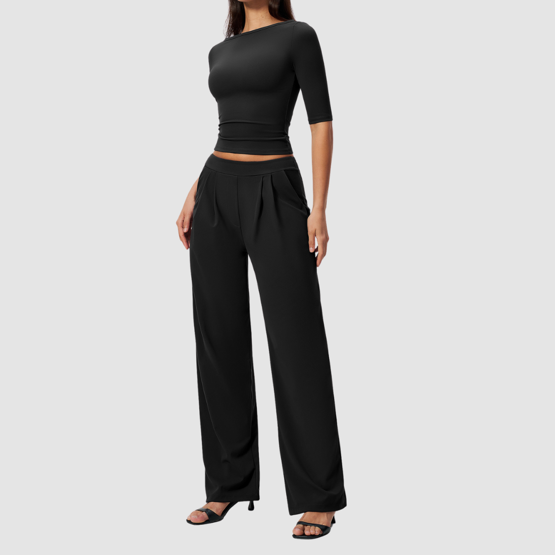 Wholesale Women’s Mid-Sleeve Top & Long Pants Yoga Set