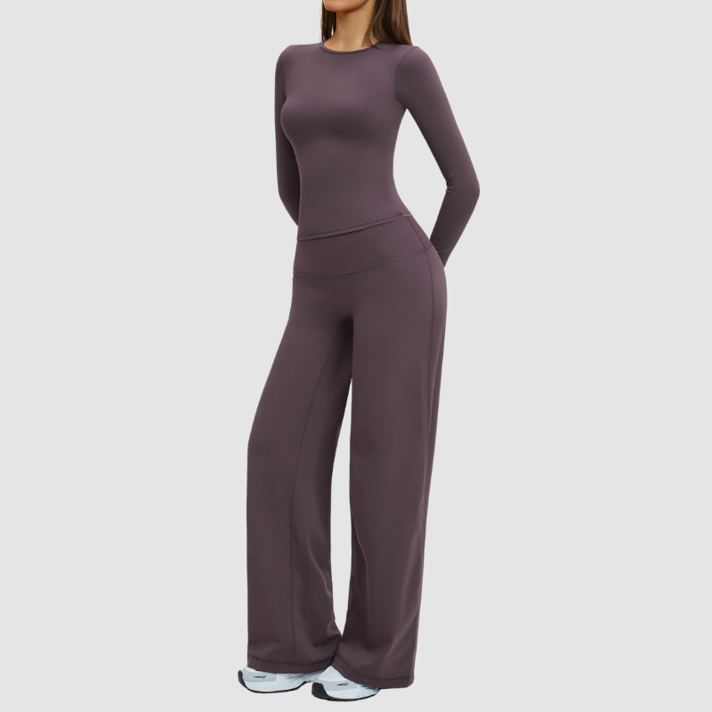 Wholesale wide-leg loose-fitting pants + long-sleeved top