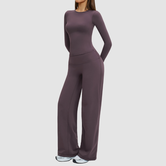 Wholesale wide-leg loose-fitting pants + long-sleeved | Wonderxfans bulk activewear