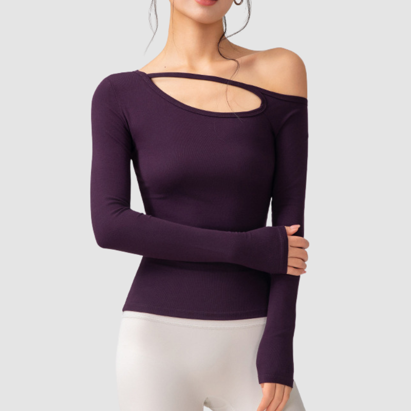 Wholesale slim-fit sports long-sleeved hollow design