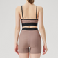 Wholesale color blocked backless vest+high waisted shorts 2-piece Set