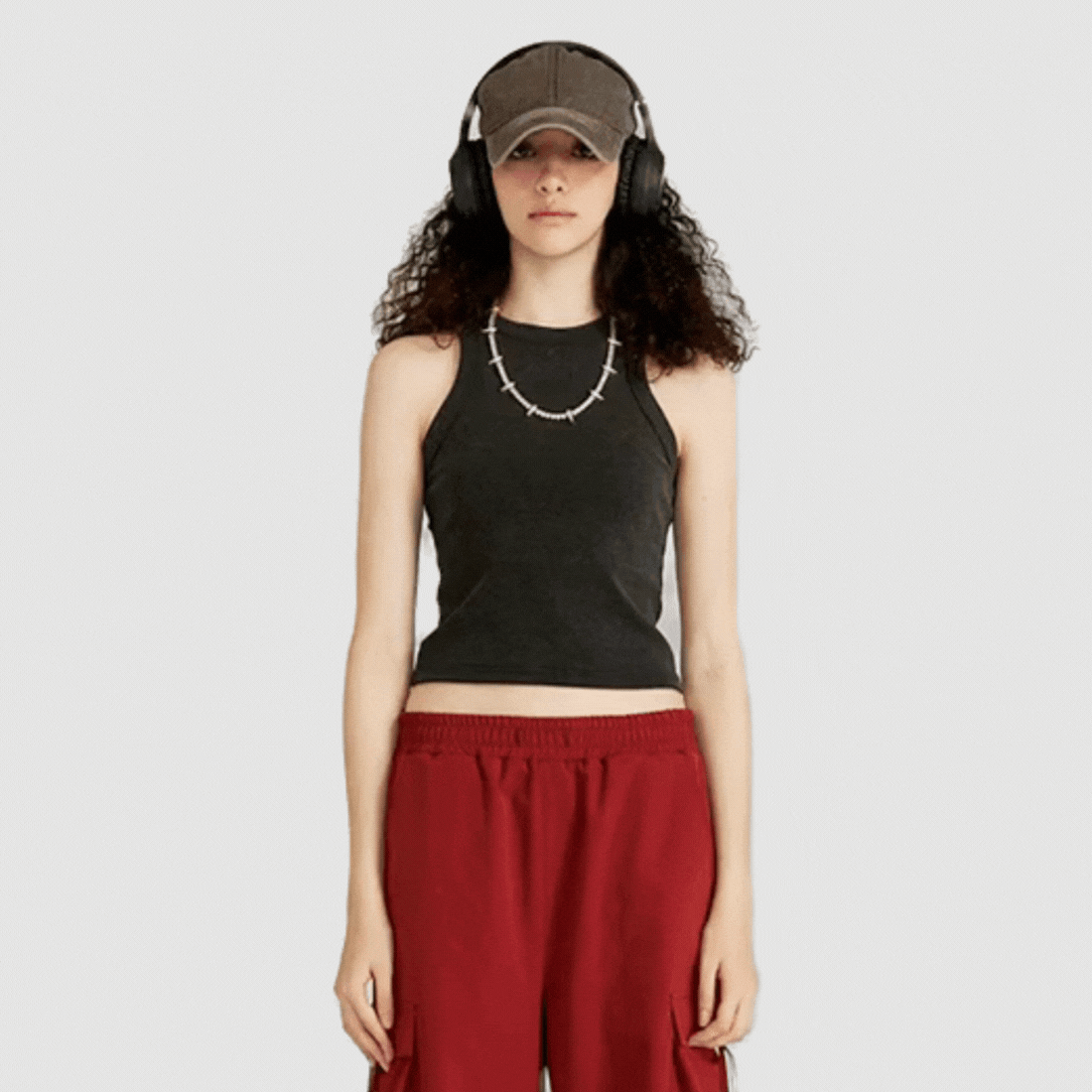 Wholesale Women’s Washed Racerback Tank – Cropped Cotton Blend Streetwear Top