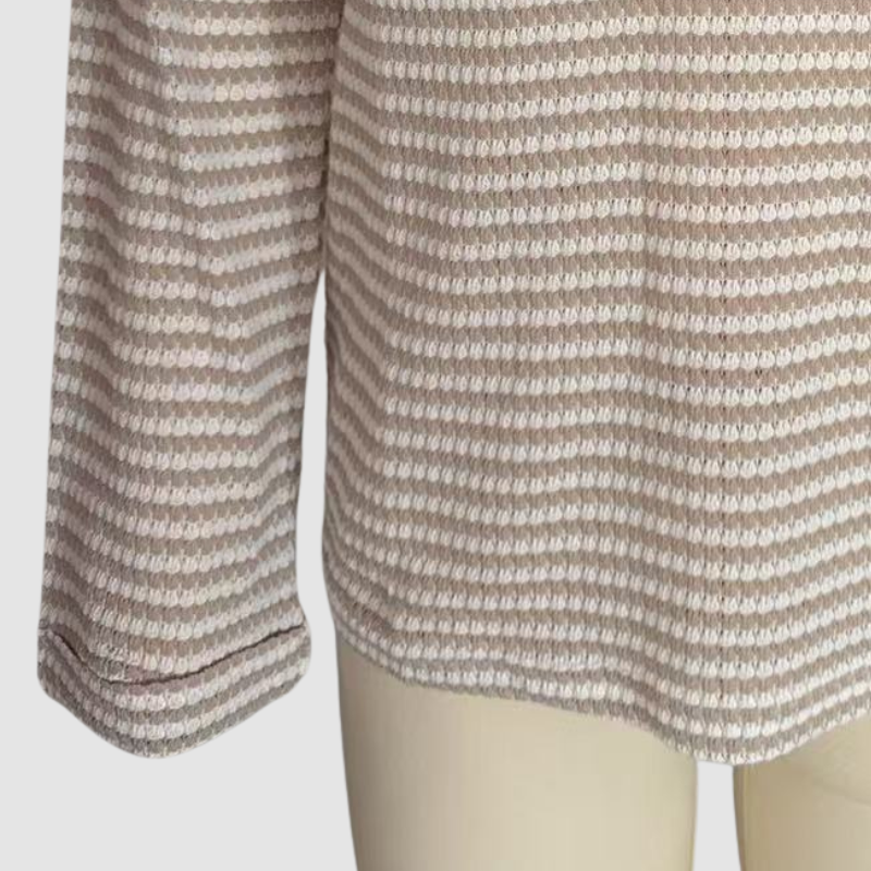 Wholesale women's striped waffle knit tops | Wonderxfans bulk activewear