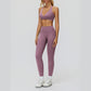 Halter sports bra+High waisted leggings 2-piece set