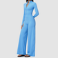 Wholesale Women's Zip-UP Long-Sleeve Wide-leg Yoga Overalls Bodysuit