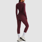 Women's Activewear Zip-up Long-Sleeve Jacket & Straight-Leg Pants Yoga Set