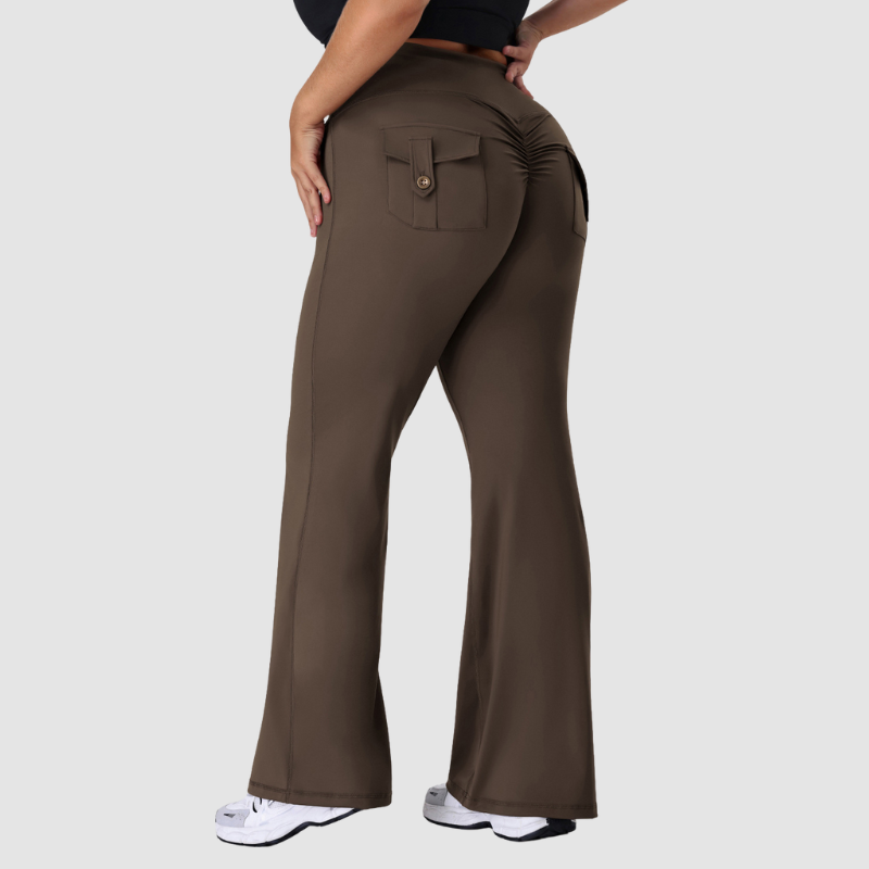 Wholesale high-waisted plus-size yoga flare pants