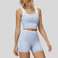 Two-piece contrasting sports tank top+sports shorts 2-piece set
