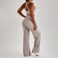 Wholesale Women's Peach Lift High Waist Flare Pants Yoga Set – Cross Back Sports Bra 0258