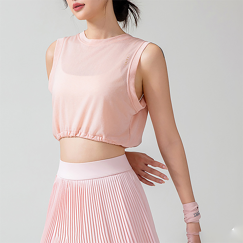 Wholesale Women's Crop Sleeveless Yoga Top – Quick-Dry Breathable Rayon Blend