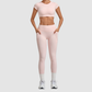 Wholesale Women's Naked-Feel Short Sleeve Crop Top + High-Waist Leggings Set – Moisture-Wicking Yoga Fitness Activewear