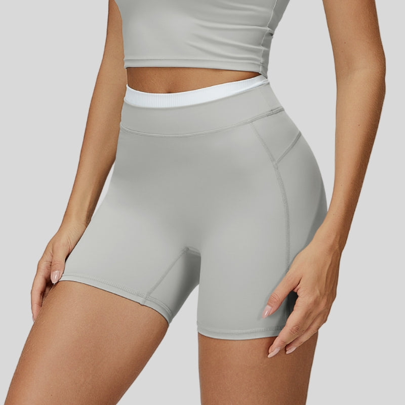 Paneled contrast sports shorts