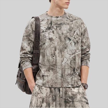 Wholesale Camouflage Waffle Knit T-Shirt – Breathable Long Sleeve Top