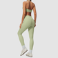 Wholesale Women's Activewear Brushed Padded Bra & Fitted Long-Pants Yoga Set