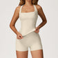 THIN STRAPS TANK TOP + HIGH-WAISTED SHORTS 2-PIECE SET