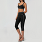 Wholesale Women's Colorblock Brushed Yoga Set: Sports Bra & Biker Shorts