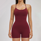 Wholesale women's one piece contrasting suspender sports jumpsuit