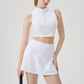 Wholesale Women's Short Sleeve Yoga Top & Tennis Skirt Set – Quick-Dry Sporty Two-Piece