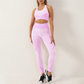 Yoga pants + seamless zip sports bra two-piece set