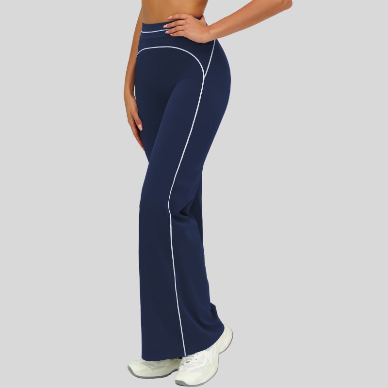 High-waisted contrasting loose wide-leg pants