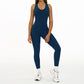Racerback Sports top + High-waisted leggings 2-Piece Set