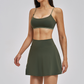 Naked and beautiful back bra+anti glass two-piece tennis skirt 2-piece set